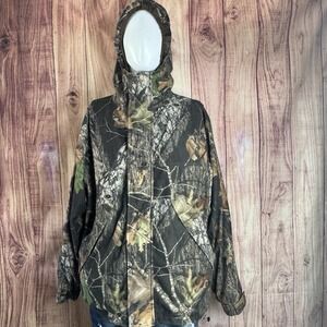 Cabela's Dry-Plus Mossy‎ Oak Mesh Lined Hunting Jacket  Hooded Men's Large